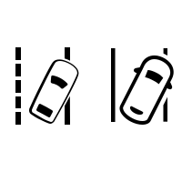 Kontrolna svjetla upozorenja na izlazak iz prometne trake (ovisno o vozilu)